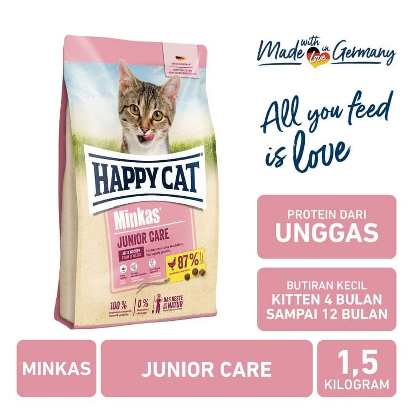 Happy Cat Minkas Junior Care 1.5Kg Makanan Anak Kucing