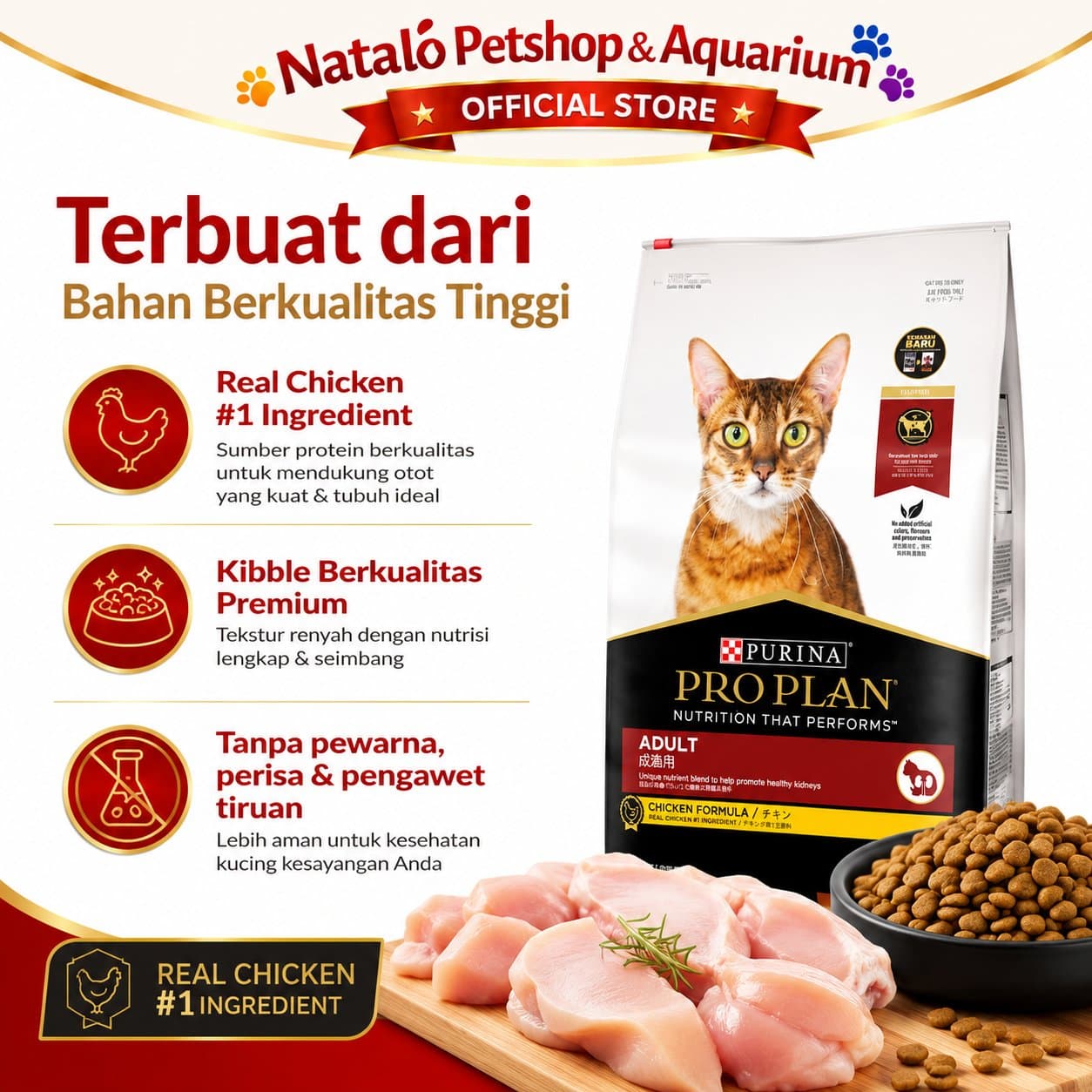 PRO PLAN Adult Cat Food Chicken Formula 7KG Freshpack - Makanan Kucing Dewasa Buat Gemuk PROPLAN 7 KG Super Premium - gambar 4