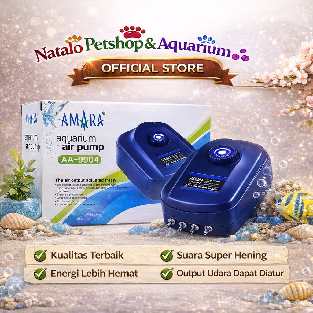 AMARA AA 9904 / AA-9904 4 WAY - Mesin Udara Gelembung - Pompa Angin Aquarium Kolam Aerator Aerasi - gambar 1