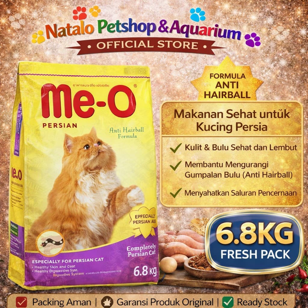 Me-O Adult Persian Anti Hairball 6.8KG - Makanan Kering Kucing Persia Dewasa Meo 6.8 KG - gambar 1