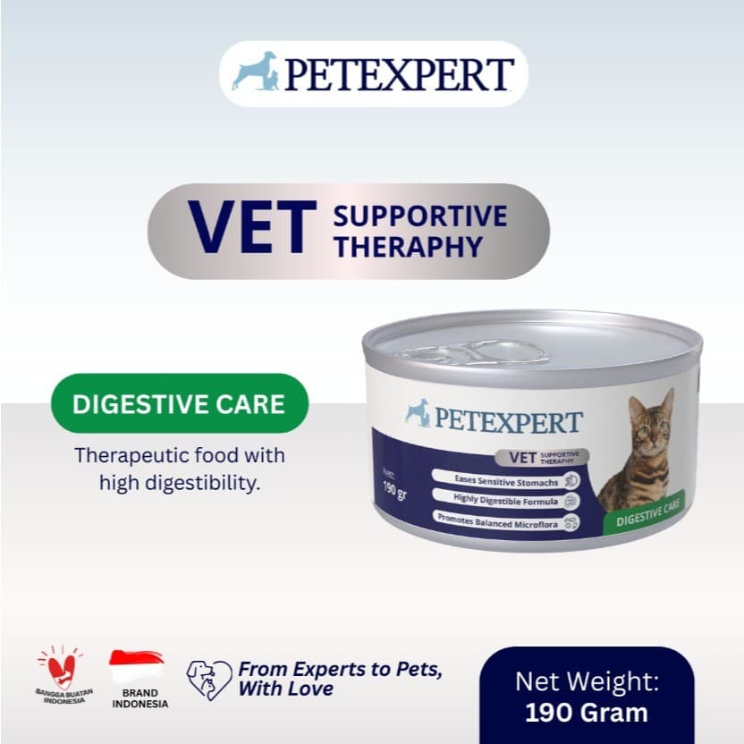 Pet Expert DIGESTIVE CARE for Cat 190GR - Vet Supportive Therapy Treatment / Makanan Basah Kaleng Pencernaan Mencret Susah BAB PETEXPERT 190 GR - gambar 1