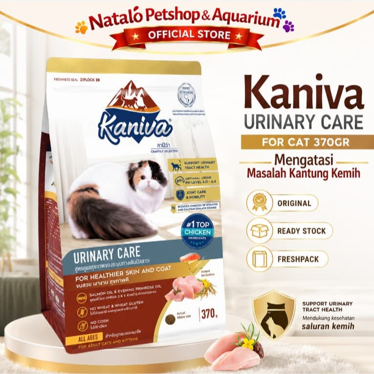 Kaniva Urinary Care Cat 370GR Dry Food - Masalah Kantung Kemih Susah Pipis - Holistic Healthy Skin and Coat - Premium Makanan Kucing Kering untuk Segala Usia All Life Stages Adult Kitten Dewasa Anak K - gambar 1