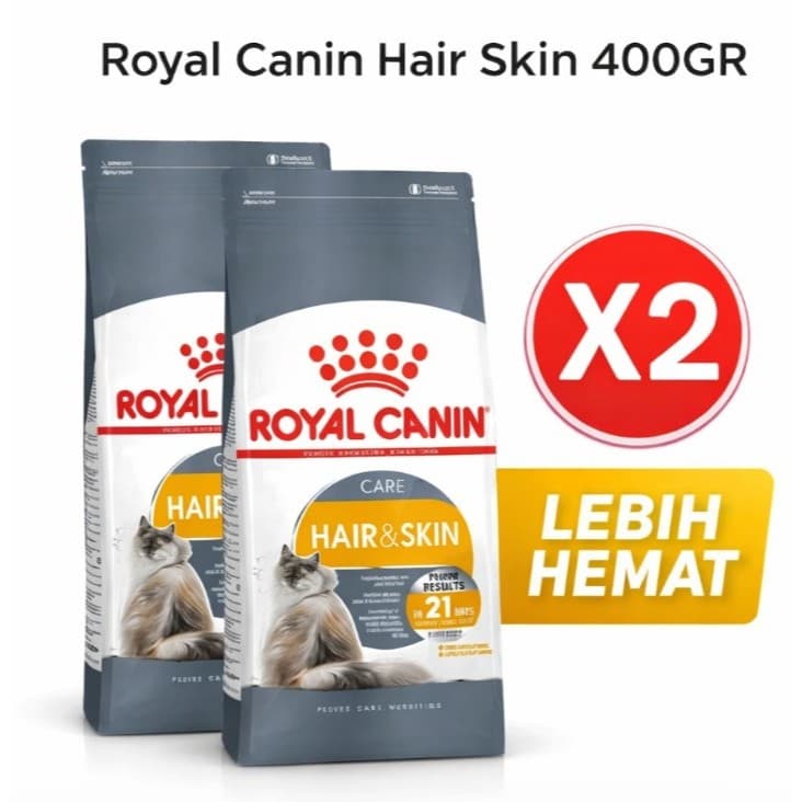 2 Pcs x Royal Canin Hair Skin 400GR - gambar 1