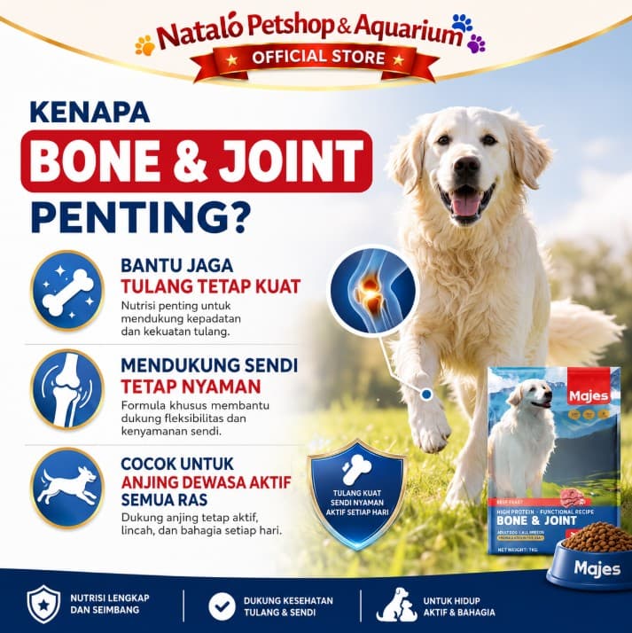 MAJES High Protein Bone & Joint Care Beef Feast Adult Dog Food 7 KG - Makanan Anjing Dewasa 7KG - gambar 2