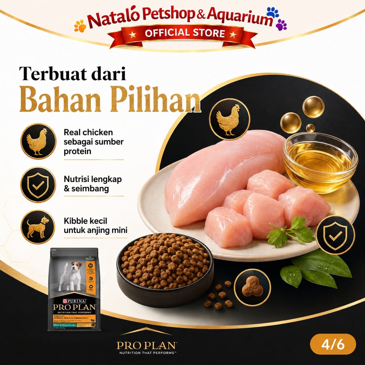Pro Plan Dog Adult Small & Mini Chicken 2.5KG - Makanan Anjing Kecil ProPlan Toy Breed Dewasa Premium Food - gambar 4