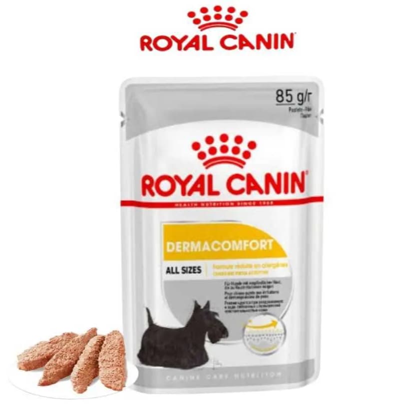 Royal Canin Pouch Dermacomfort All Sizes Loaf 85 GR - Makanan Basah Anjing Dewasa untuk Kulit Semua Ras 85GR - gambar 1