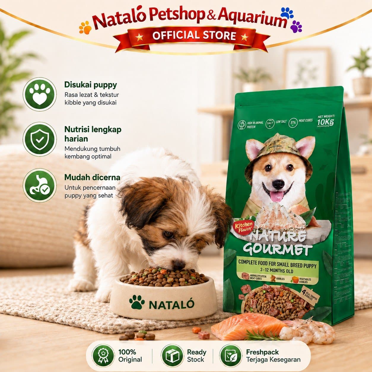 Kitchen Flavor Nature Gourmet Complete Dog Food for Small Breed Puppy 10KG - Makanan Anak Anjing Ras Mini Kecil 10 KG - gambar 5