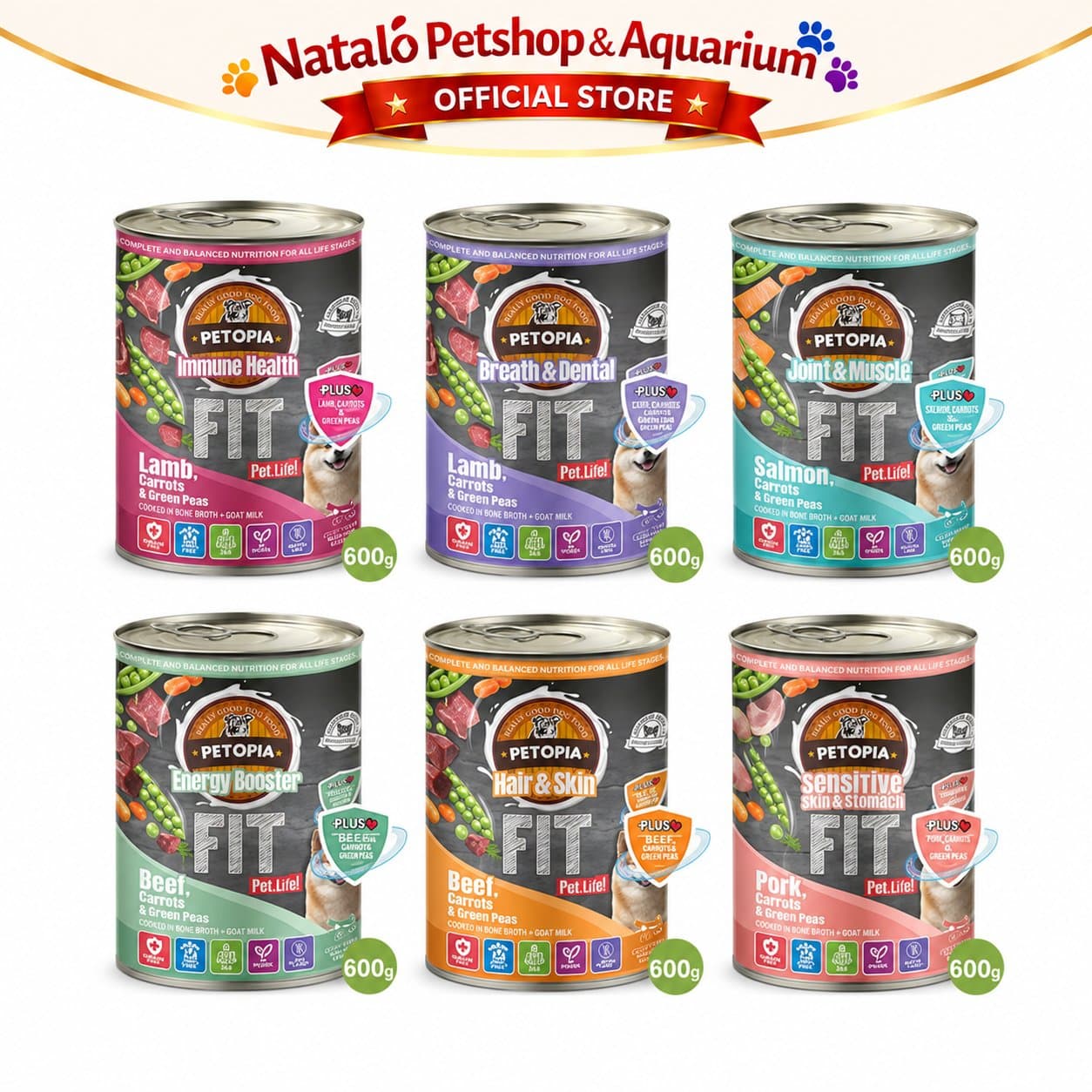 Petopia Fit per DUS isi 15 pcs x 600GR Makanan Basah Anjing Kaleng Premium Wet Dog Food Can Canned Functional Premium 600 GR Murah Grosir BOX - gambar 6