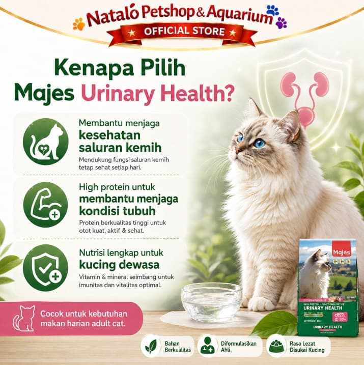 Majes High Protein Urinary Care 7kg - Premium Adult Dry Cat Food Makanan Kering Kucing untuk menjaga saluran kantung kemih sehat cegah batu ginjal susah pipis 7 kg Dewasa Functional Recipe - gambar 2