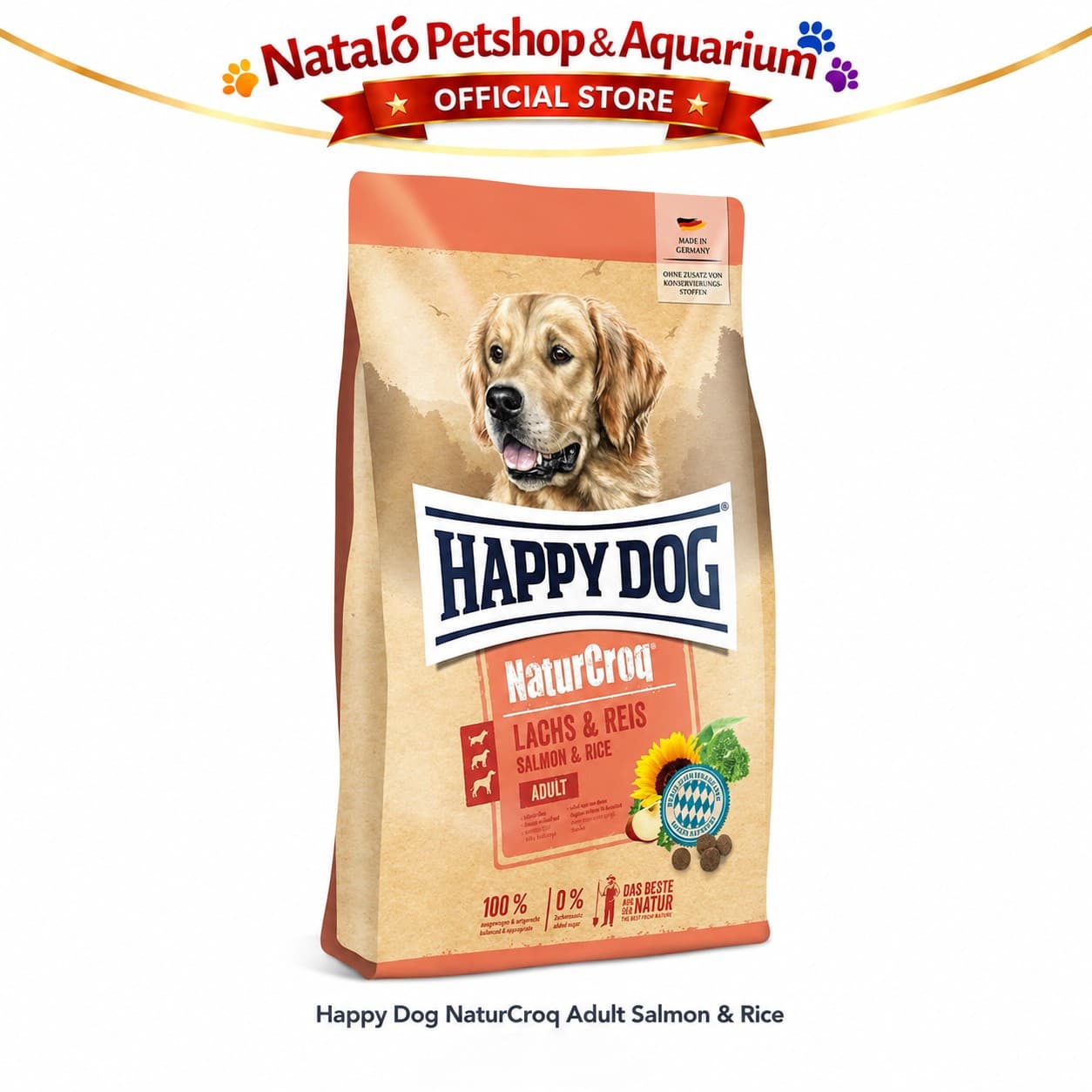 Happy Dog NaturCroq Salmon & Rice 4KG Adult Dog Food - Makanan Anjing Dewasa Ras Besar Premium 4 KG - gambar 6