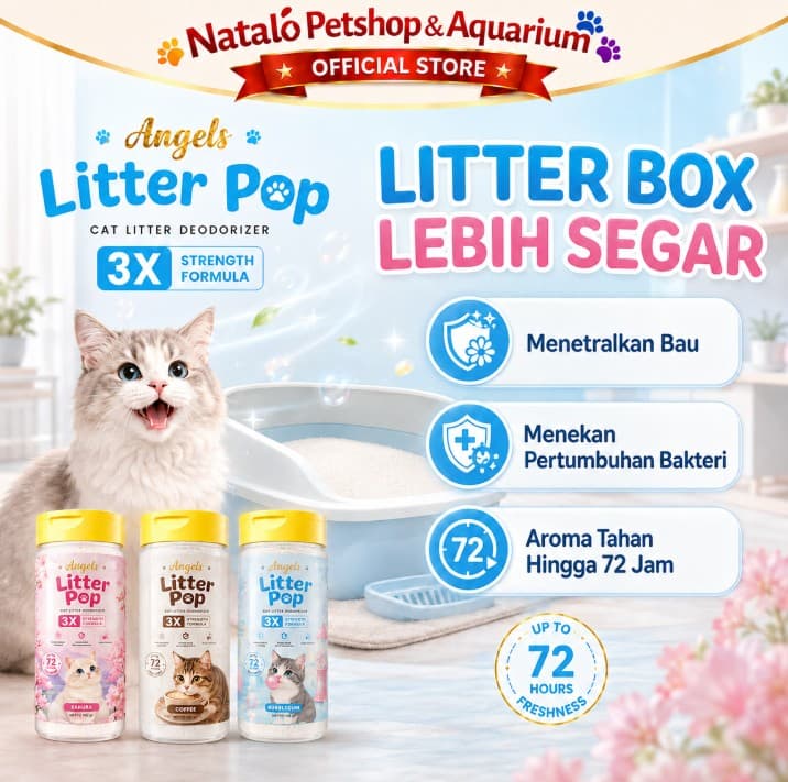 Angels Litter Pop 160GR Cat Litter Deodorizer Bloom Pewangi Bak Pasir Kucing - gambar 2