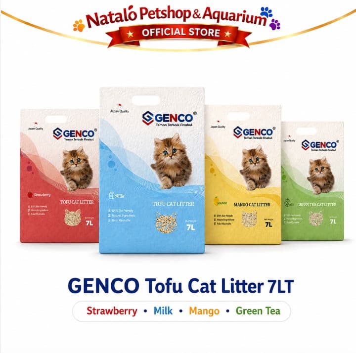 GENCO Tofu per DUS isi 6 PCS Cat Litter 7LT Soya Clump 7 LT - Pasir Kucing terbuat dari Tahu Anti Debu - Gumpal Maximal Lembut Nyaman 7L 7 Liter Wangi - gambar 7