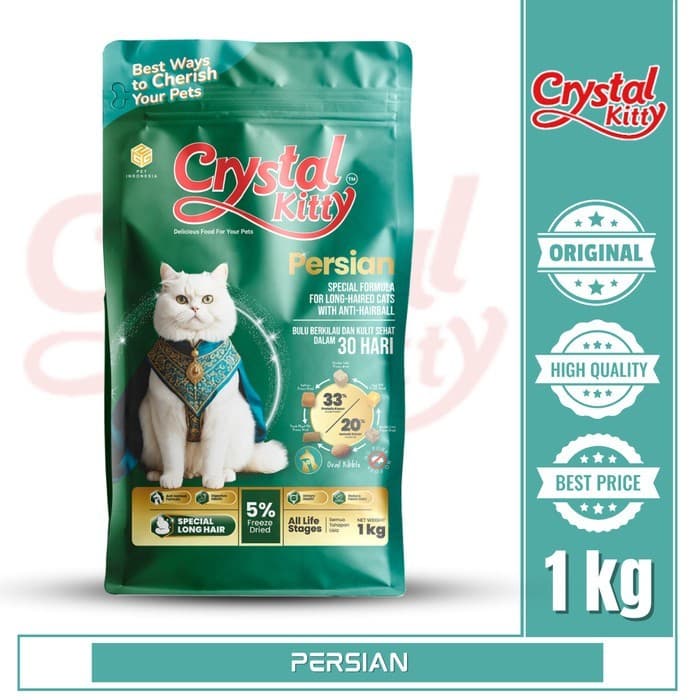 Crystal Kitty Persian 1 KG / All Life Stages - Makanan Kucing Premium Persia Semua Umur 1KG - gambar 1