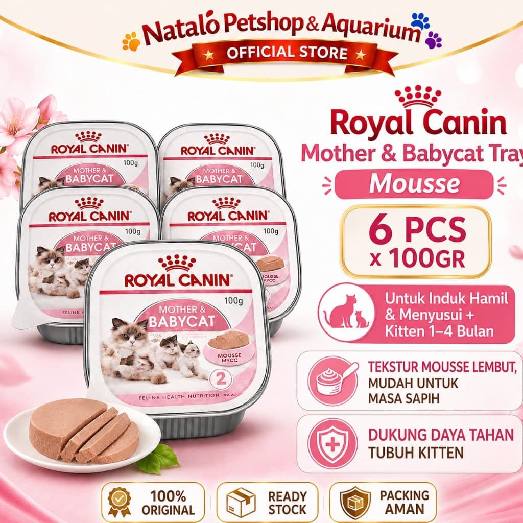 6 PCS x ROYAL CANIN MOTHER BABY CAT TRAY 100GR X6 Mousse - LEBIH HEMAT - Wet Kitten Cat Food - Makanan Basah Ibu dan Anak Kucing dapat 6 biji