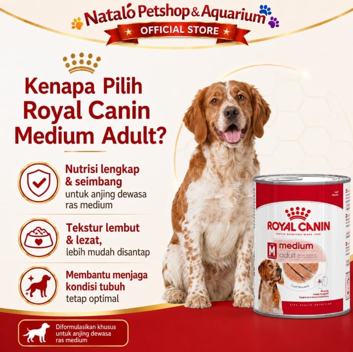 Royal Canin Medium Adult 410GR Wet Dog Food - Makanan Basah Anjing Ras Sedang 410 GR Kaleng - gambar 2