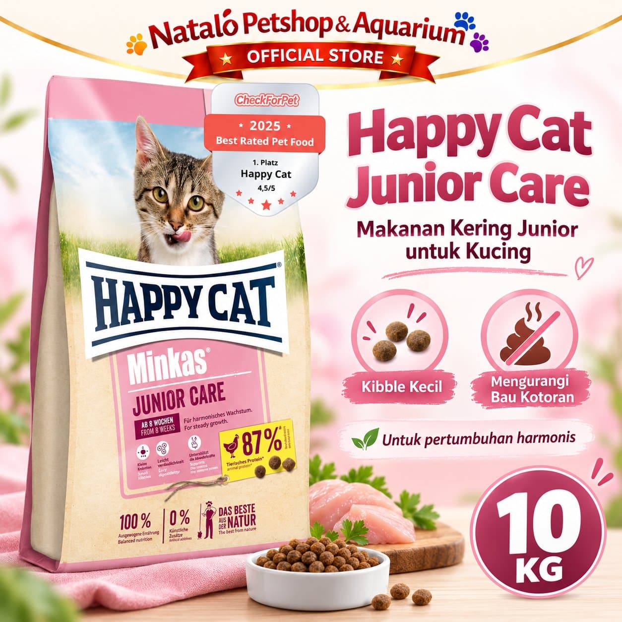 Happy Cat Minkas Junior Care 10KG -  Makanan Anak Kucing Dry Kitten Food 10 KG