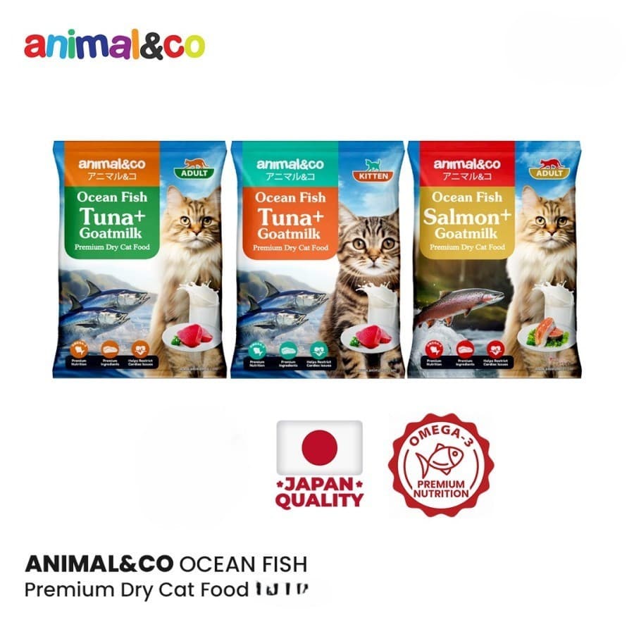 Animal&Co Adult 800GR Tuna / Salmon - Ocean Fish with Goat Milk Premium Dry Cat Food 800 Gr - Makanan Kucing Dewasa Kering Kibble Animal n Co - gambar 7