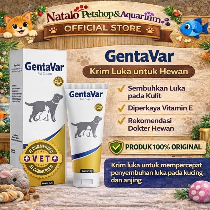 GENTAVAR 10GR Obat Luka Kulit Hewan Kucing Anjing Cream Salep Infeksi Skin Infection - gambar 1