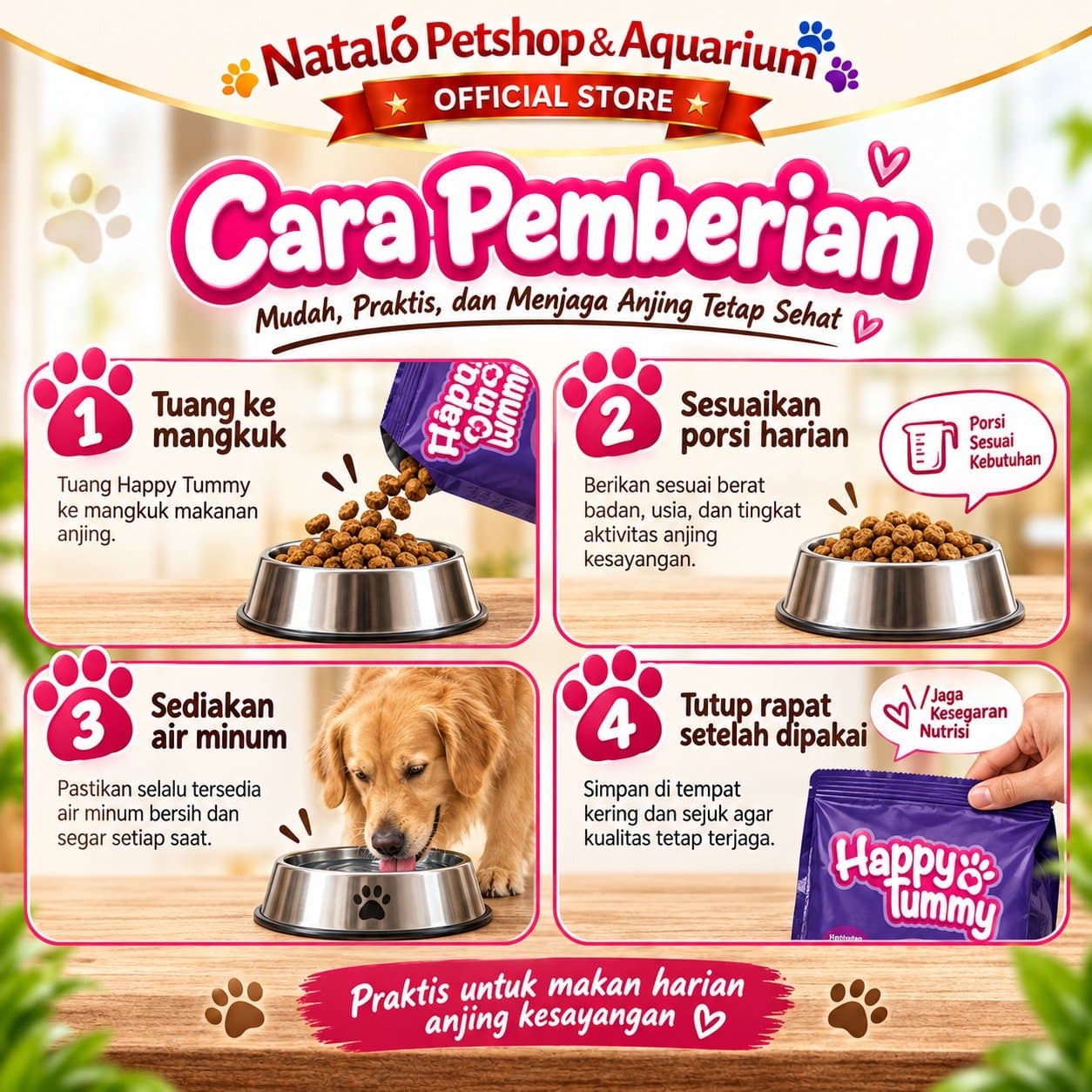 Happy Tummy Dog 20KG - Adult Dry Dog Food Beef or Lamb - Makanan Kering Anjing Dewasa Ekonomis 20 KG - gambar 3
