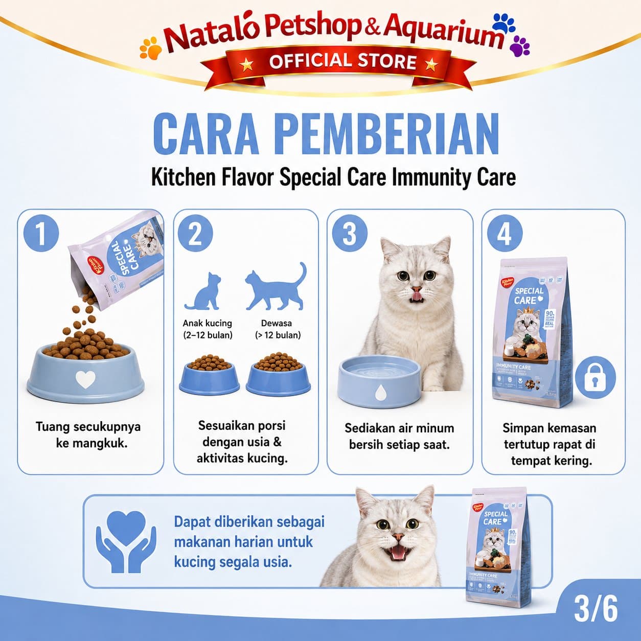 Kitchen Flavor Special Care Immunity Care 1.5KG All Life Stages - Makanan Kucing untuk Daya Tahan Tubuh - gambar 3