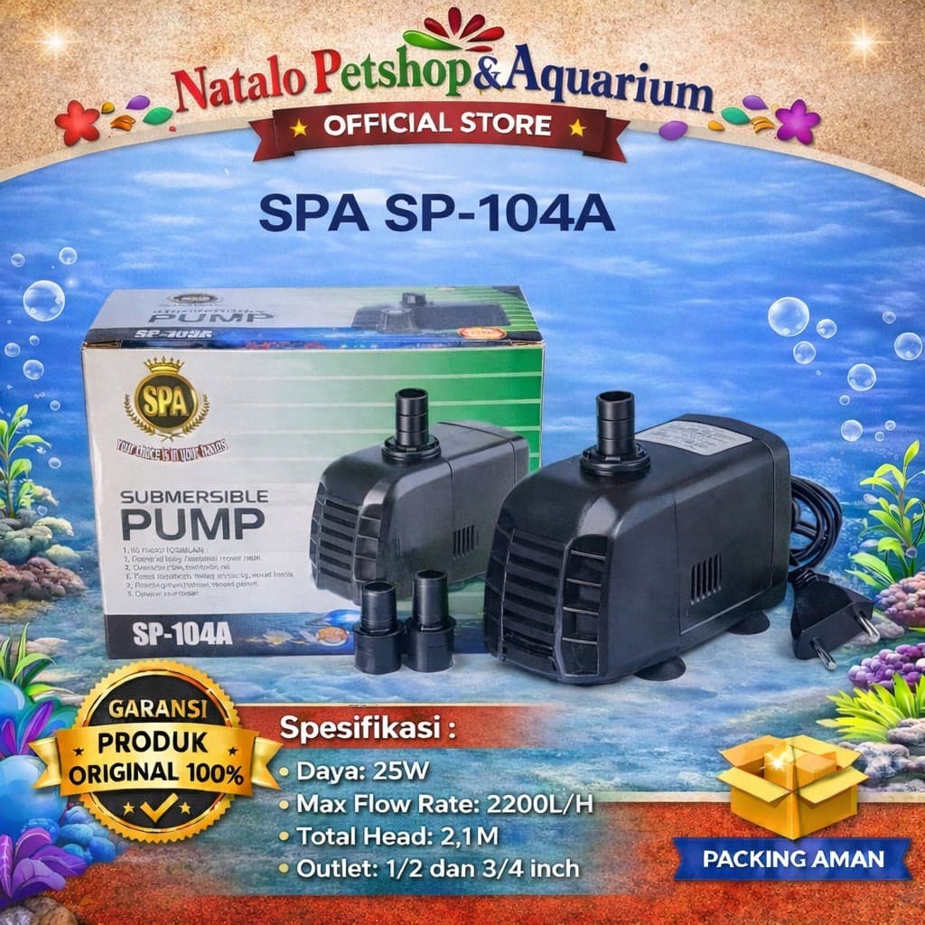 SPA SP-104A Submersible Pump - Mesin Pompa Air Celup SP 104A - Filter Aquarium Kolam Hidroponik - gambar 1