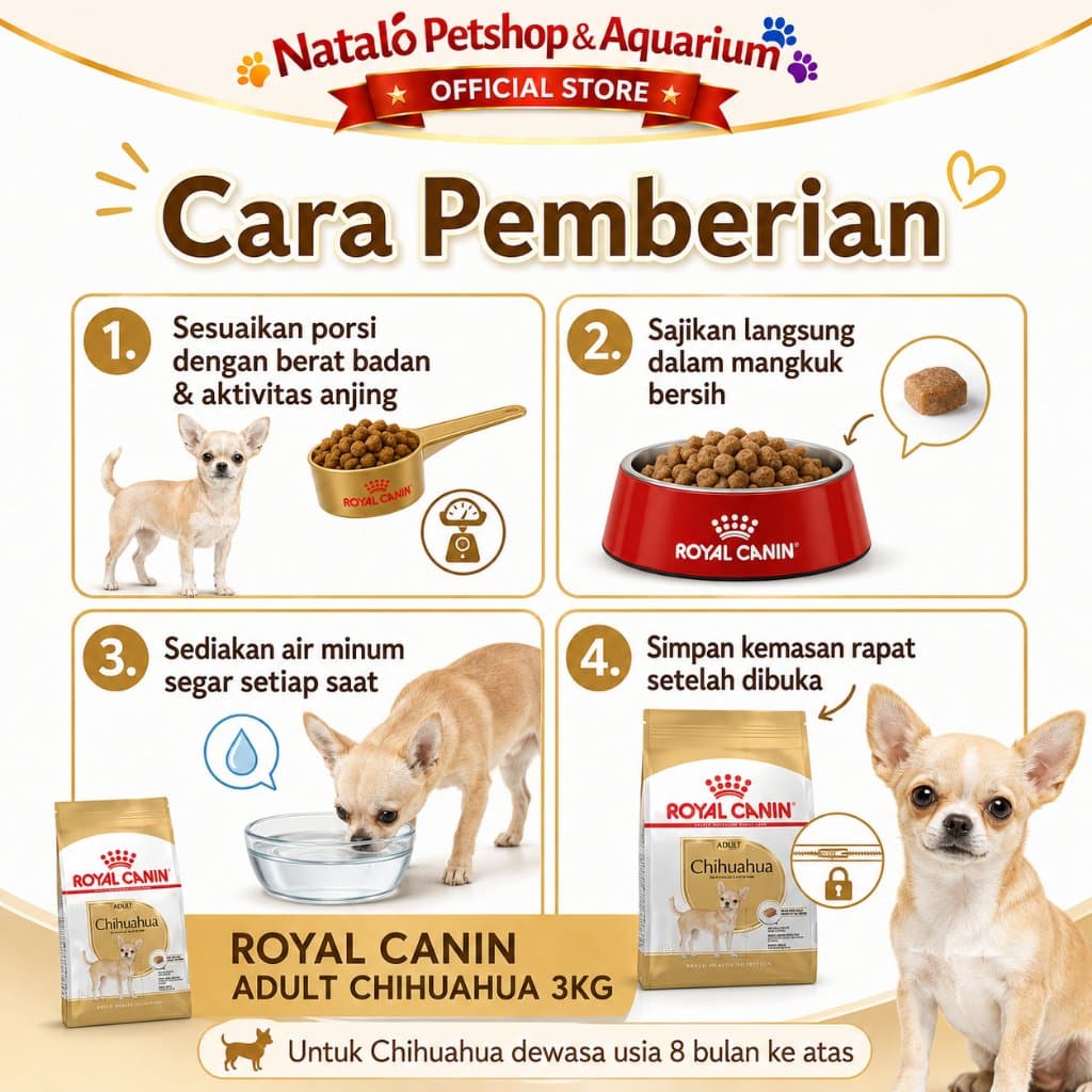 Royal Canin Chihuahua Adult 3KG / Chi hua hua Dog Food / Makanan Anjing Ras Kecil Premium - gambar 3