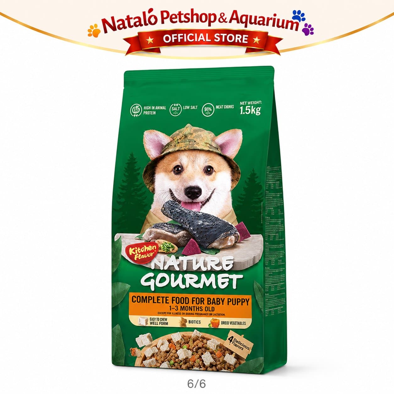Kitchen Flavor Nature Gourmet Silky Fowl Complete Dog Food for Baby Puppy 1.5KG - Makanan Anak / Bayi Anjing 1.5 KG - gambar 6