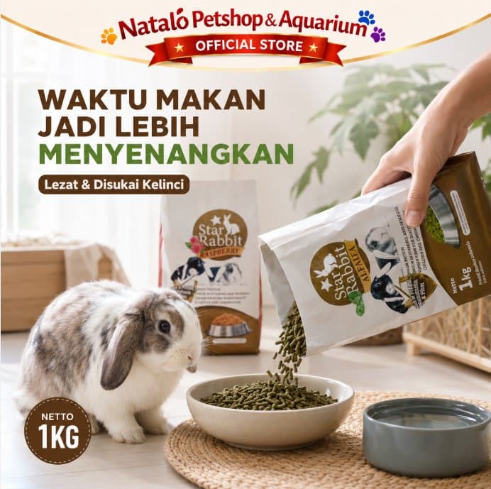Star Rabbit 1KG - Pelet Bunny Makanan Kelinci Alfafa- Raspberry 1 KG - gambar 5