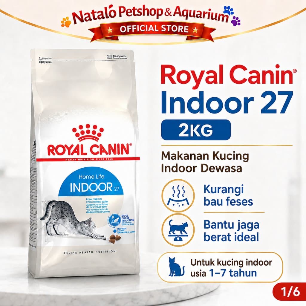 Royal Canin Home Life Indoor 27 Dry Cat Food 2KG - Makanan Kering Kucing Dewasa dalam Rumah 2 KG - gambar 1