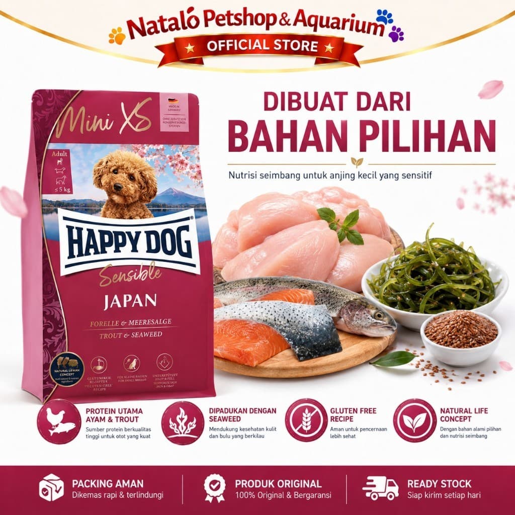 Happy Dog Supreme Mini XS Sensible Japan 1.3 KG -  Makanan Anjing Dewasa Ras Kecil Freshpack 1.3KG - gambar 4