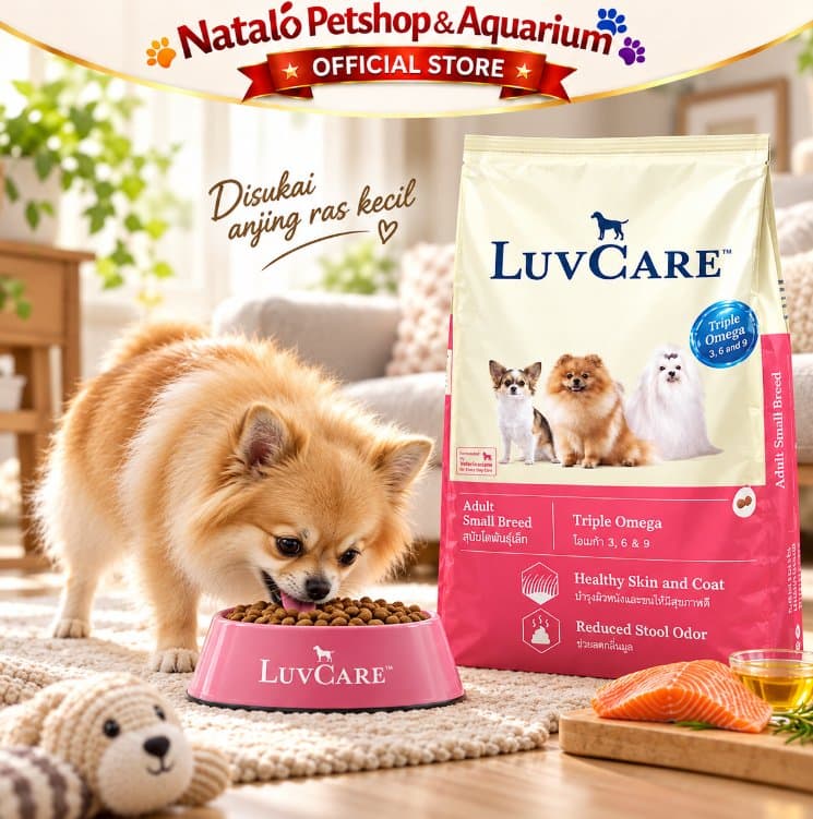 LuvCare Small Breed Adult Triple Omega 9KG Makanan Anjing Dewasa Ras Kecil Dog Food Omega 3 6 9 Healthy Skin & Coat - gambar 5