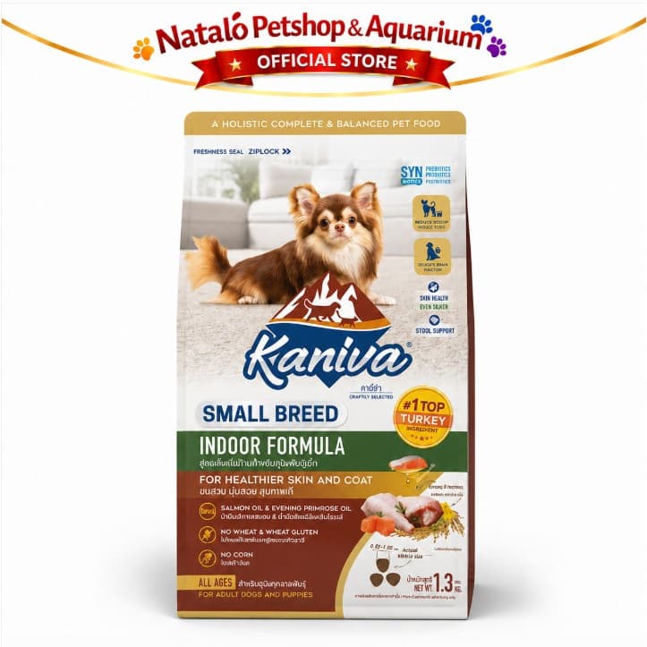 Kaniva Dog Small Breed Indoor 1.3KG Dry Food - All Life Stages - Premium Dry Food / Makanan Anjing Kering Ras Kecil Mini Adult Puppy rasa Salmon Segala Usia Anak Dewasa 1.3 KG - gambar 5