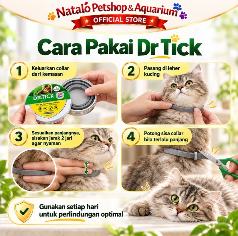 Dr Tick Cat 30cm Kalung Anti Kutu Kucing Tahan Hingga 8 Bulan Anti Flea Tick Waterproof Adjustable - gambar 3