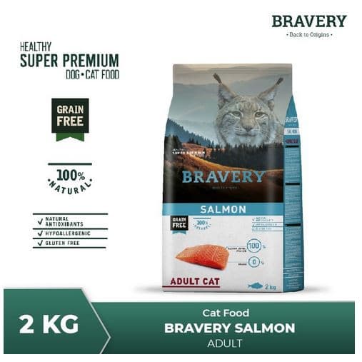 Bravery Adult Cat Salmon 2KG Makanan Kucing Dewasa Super Premium Food Pelet - gambar 6
