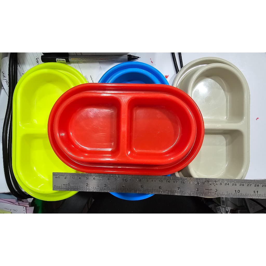 Tempat Makan MINI BOWL DOUBLE PC ANTI SEMUT Hewan Kucing Anjing Kelinci lucu warna random - gambar 1