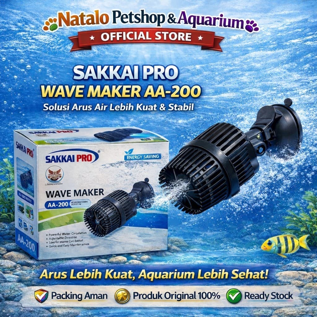 Sakkai Pro Wave Maker AA 200 - Mesin Pembuat Ombak Arus Aquarium Kolam Aquascape AA-200 - gambar 1