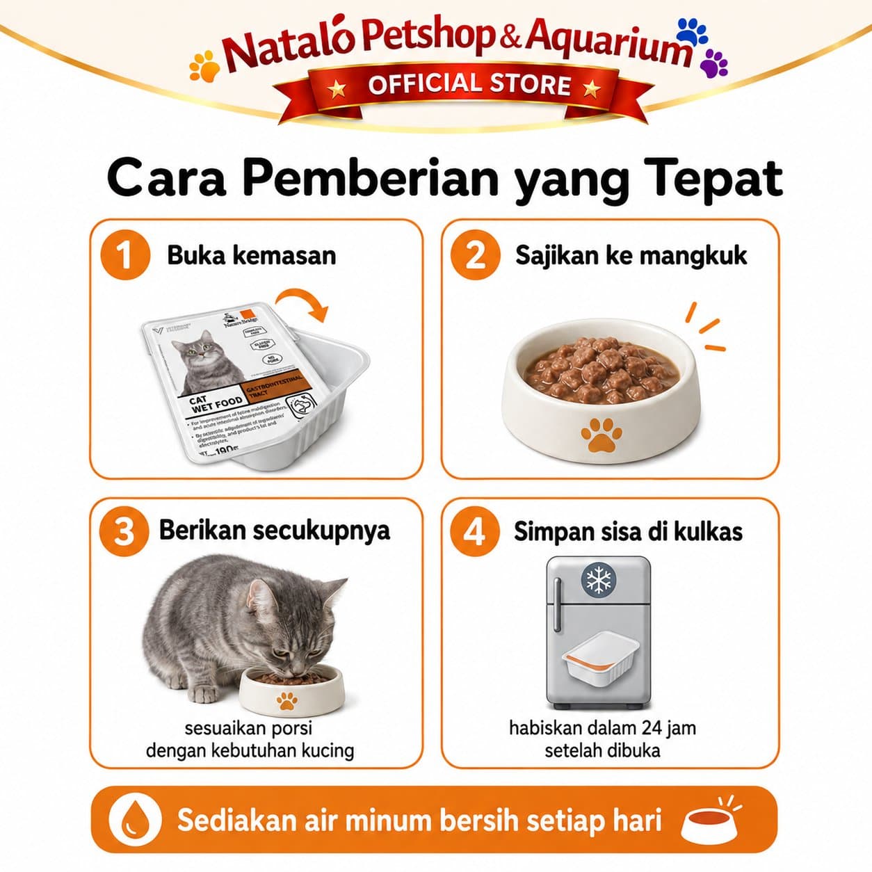 Nature Bridge Gastrointestinal Tract Complete Cat Wet Food 190GR Intestinal - Makanan Basah Kucing untuk Infeksi Saluran Pencernaan  / Diare 190 GR - gambar 3