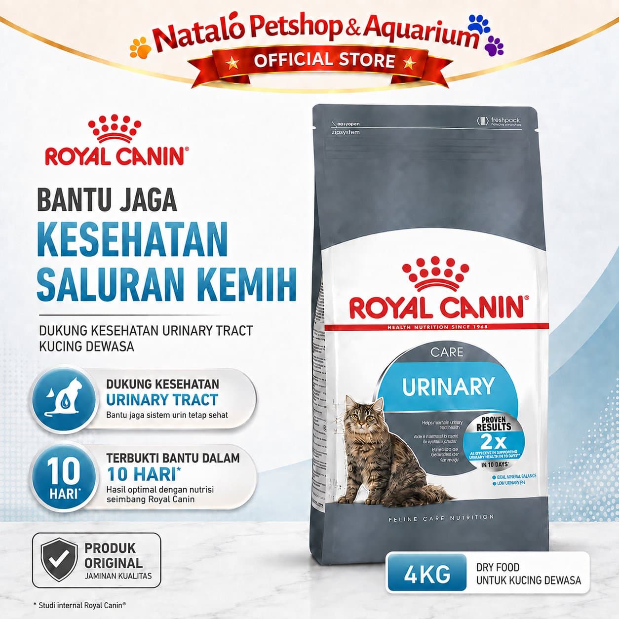 Royal Canin Urinary Care 4KG Adult Cat Food - Makanan Kering Kucing Dewasa untuk Kesehatan Kantung Kemih / FLUTD 4 KG - gambar 1