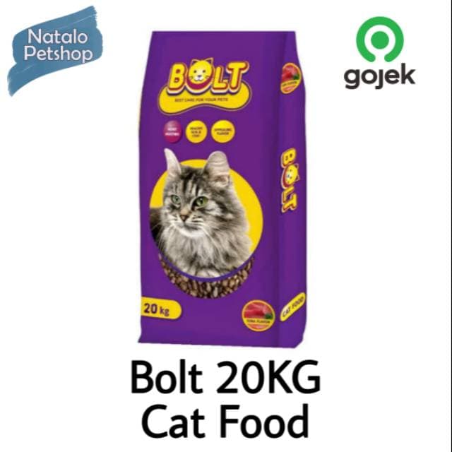 Bolt 20KG/Cat Food -Khusus Gojek /Tuna/bentuk Ikan/donat - Makanan Kucing Murah - gambar 1