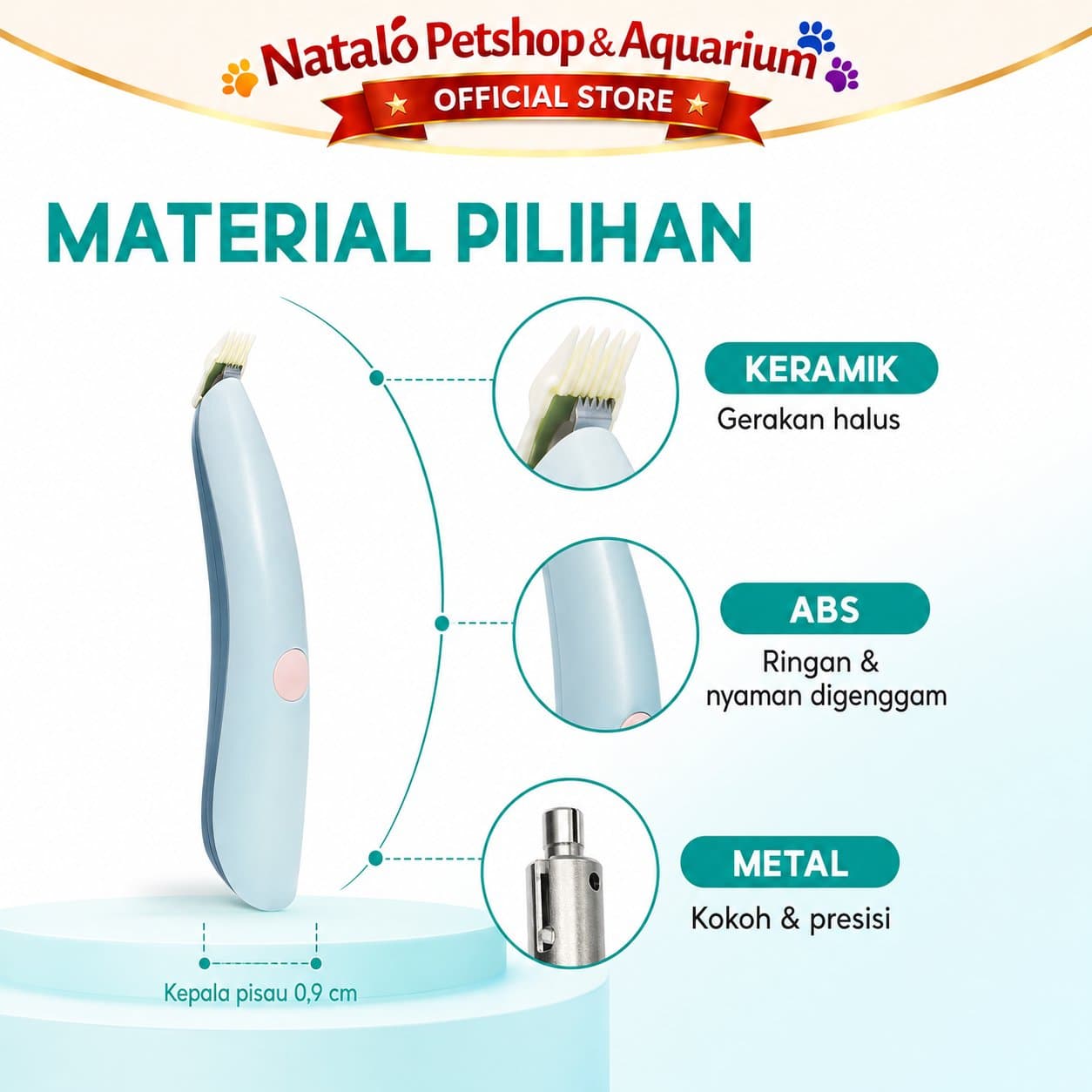 Mesin Cukur Bulu Telapak Kaki Hewan Peliharaan - Pakeway Quiet Electric Pet Hair Paw Trimmer - gambar 5