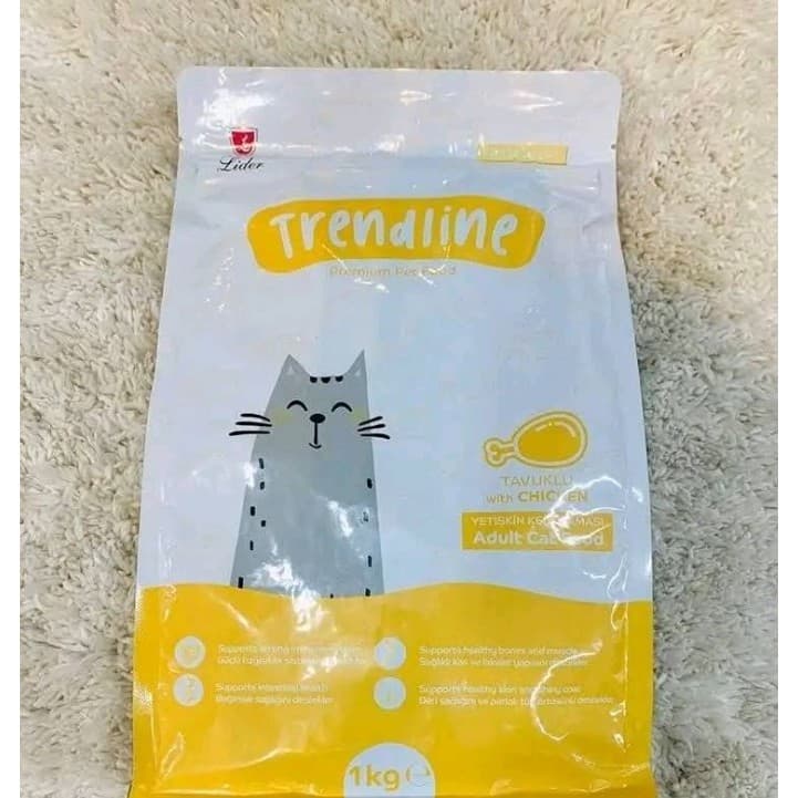 TRENDLINE Adult Cat Food Chicken 1KG - Makanan Kucing Dewasa Premium IMPORT / Rasa Ayam - gambar 1