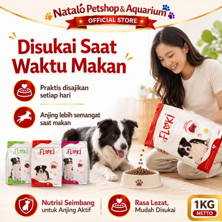 Floki Dog Food 1KG Adult Beef - Lamb and Rice / Puppy Dry Premium - gambar 5