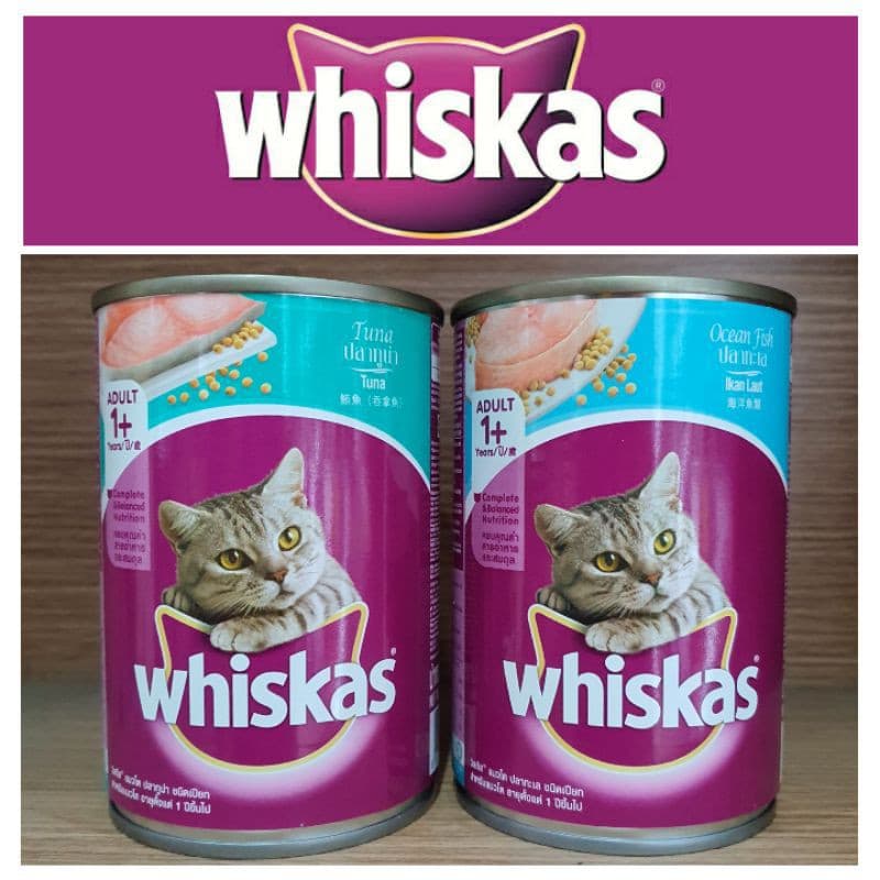 Whiskas Kaleng 400Gr - Makanan Basah Kucing Tuna Ocean Fish Wet Cat Food - gambar 1