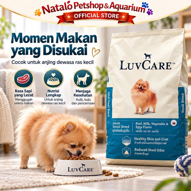 Luv Care Small Breed Adult Beef 9KG Dog Food Makanan Anjing Dewasa Ras Kecil Dry Food - gambar 5