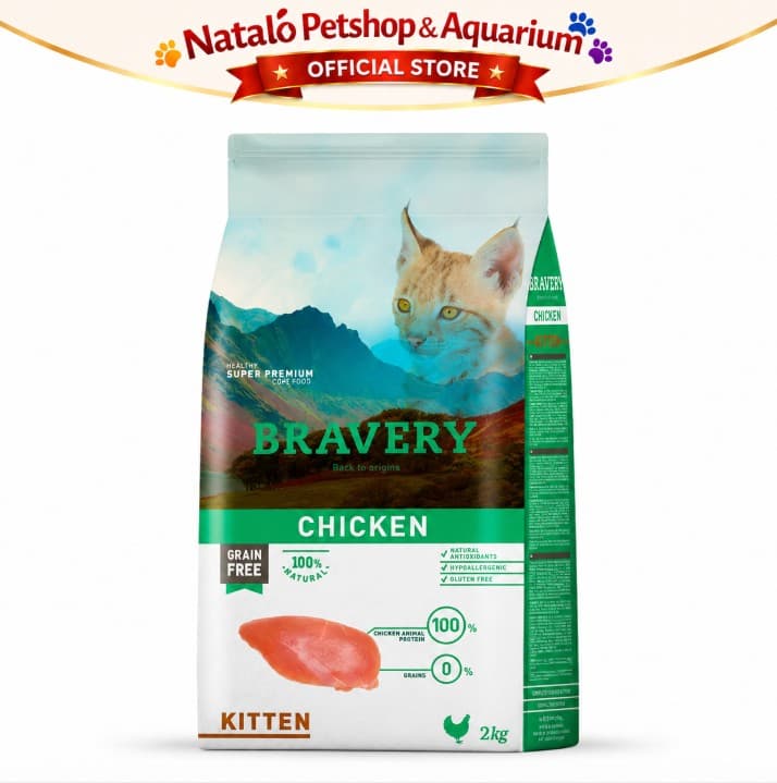 Bravery Kitten Chicken 2KG Makanan Anak Kucing Baby Cat Super Premium - gambar 5