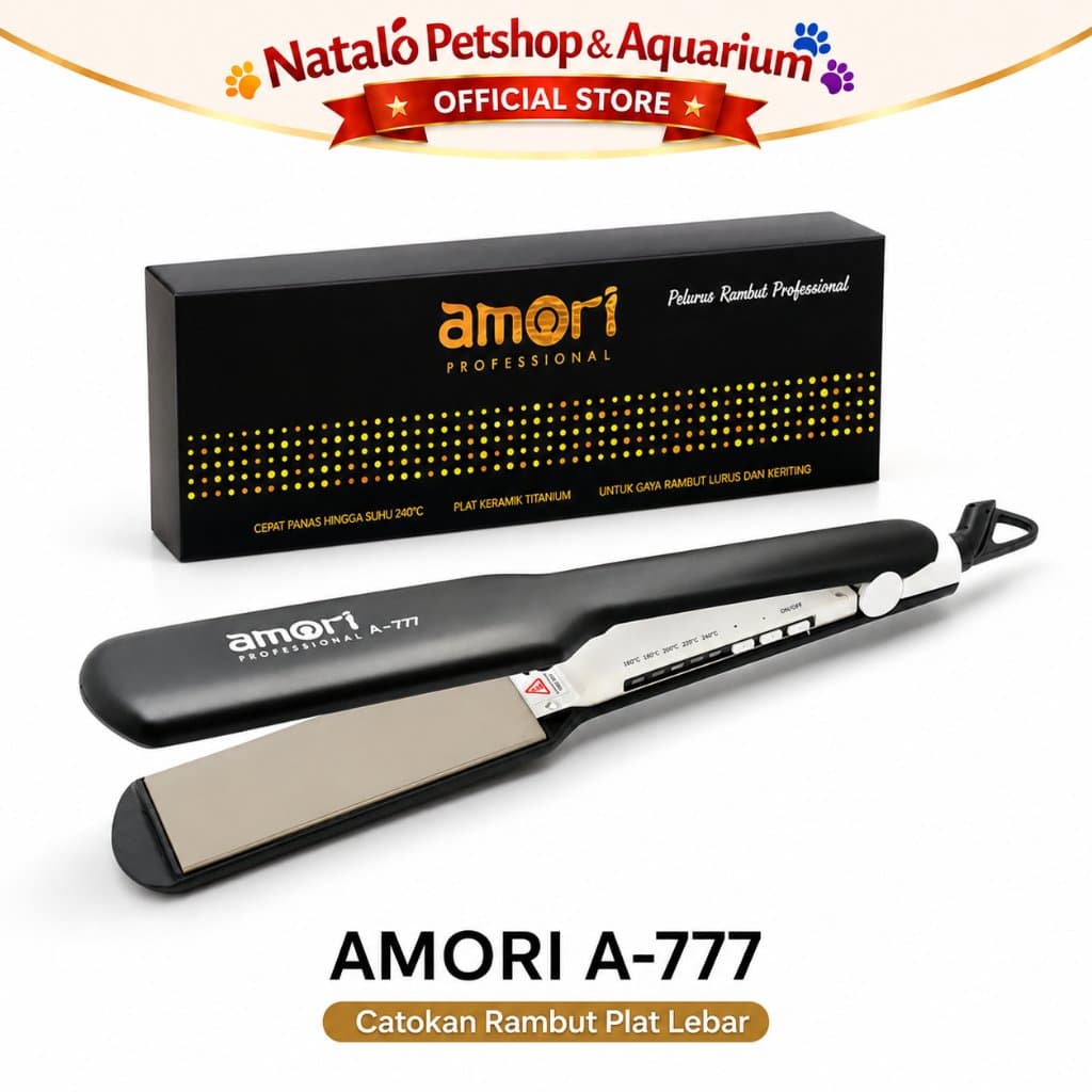 AMORI A-777/A 777 - Catokan Rambut Plat Lebar / Pelurus Rambut Professional Curly Straightener - gambar 6