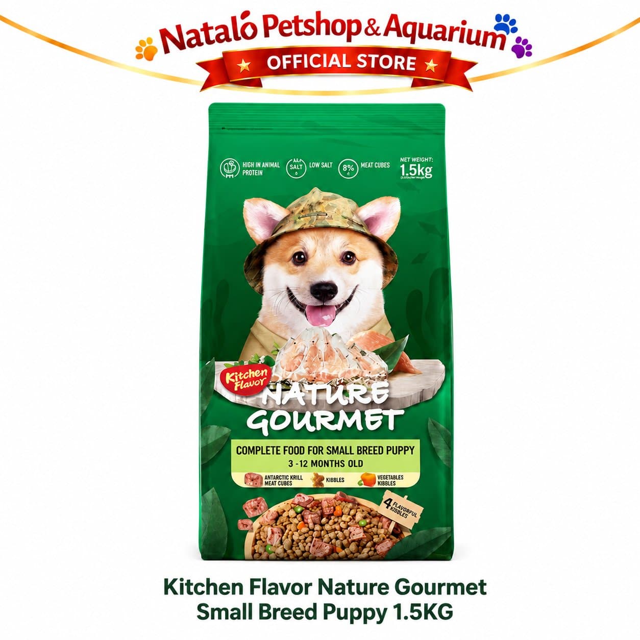 Kitchen Flavor Nature Gourmet Complete Dog Food for Small Breed Puppy 1.5KG - Makanan Anak Anjing Ras Mini Kecil 1.5 KG - gambar 6