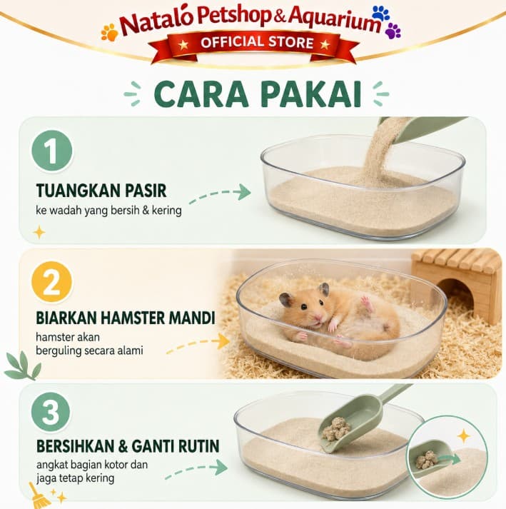 SANBBI 500GR - BATHING SAND Pasir Mandi Hamster Alice Wangi Bersih 500 GR - gambar 4