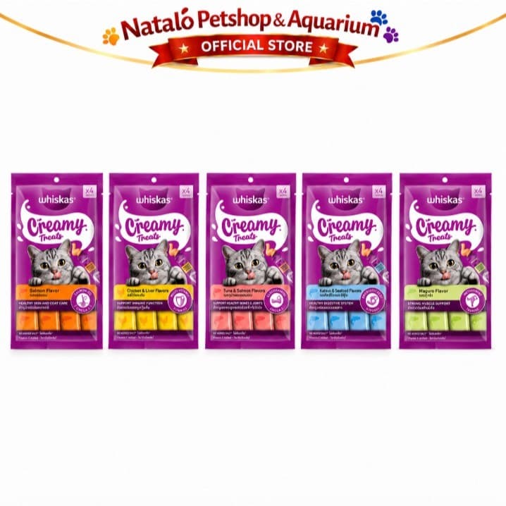 Whiskas Creamy Treats 48gr (12gr x 4pcs) Cat Snack Lickable Liquid Treat Snack Jilat Jajanan Kucing All Life Stages Dewasa Anak 48 gr 4 pcs x 12 gr Cemilan Kitten Adult Camilan - gambar 7