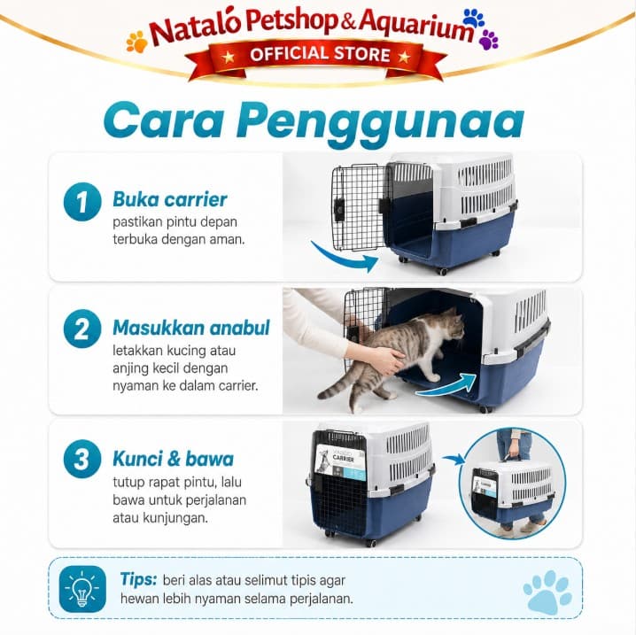 M-Pets  Viaggio Pet Carrier / Cargo size Large / Kandang Portable Kennel Box hewan ukuran besar for Cat Dog 82 x 56 x 54 cm - gambar 3